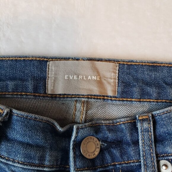 EVERLANE High Rise Skinny 29 EUC Medium Wash Light Whiskering & Fading - Picture 5 of 6